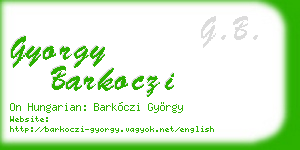gyorgy barkoczi business card