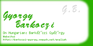 gyorgy barkoczi business card